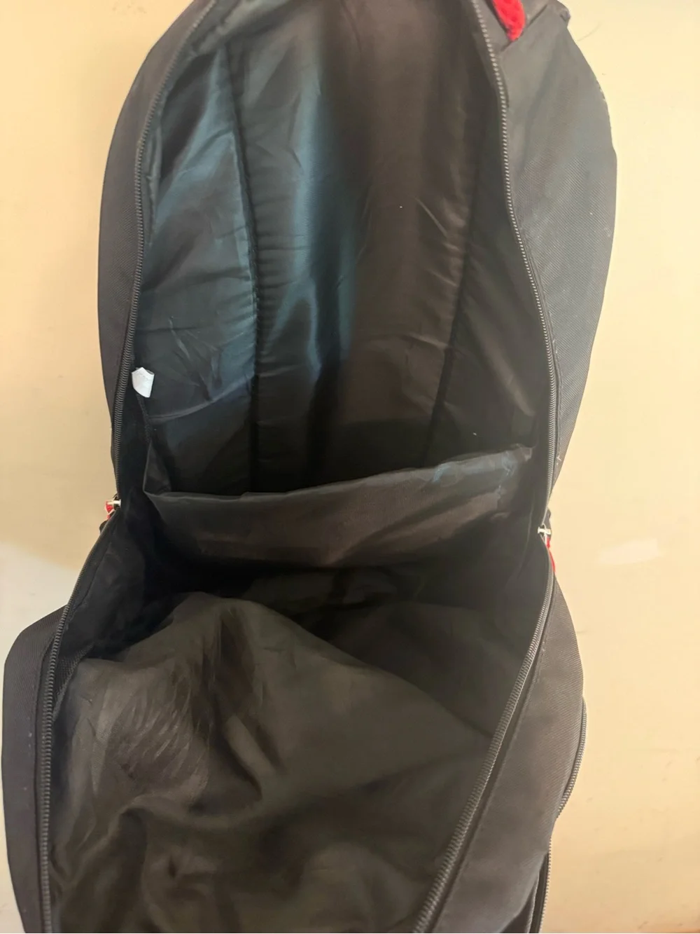 Black Men's Backpack with Red Accents